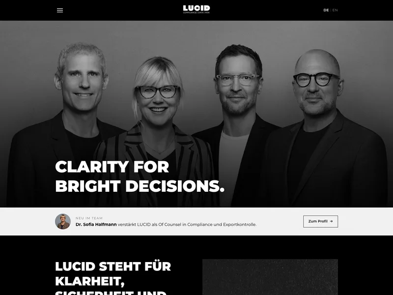 LUCID Compliance Website Vorschau
